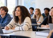 students using multi-language learning tools